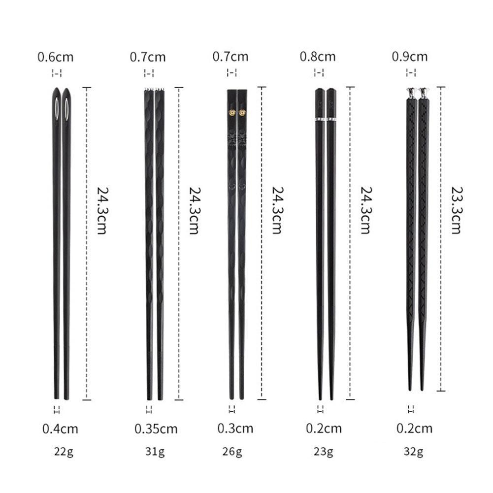 Genanvendelige Spisepinde i Metallegering – 5 Par