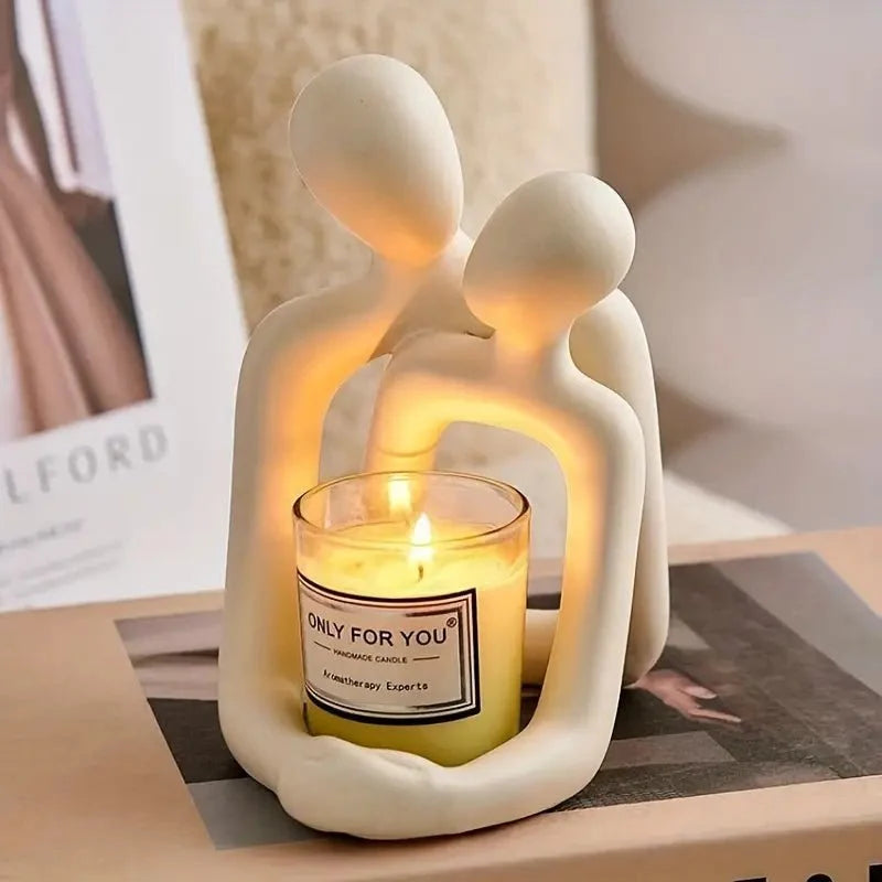Dekorativ Par-Skulptur med Integreret Holder