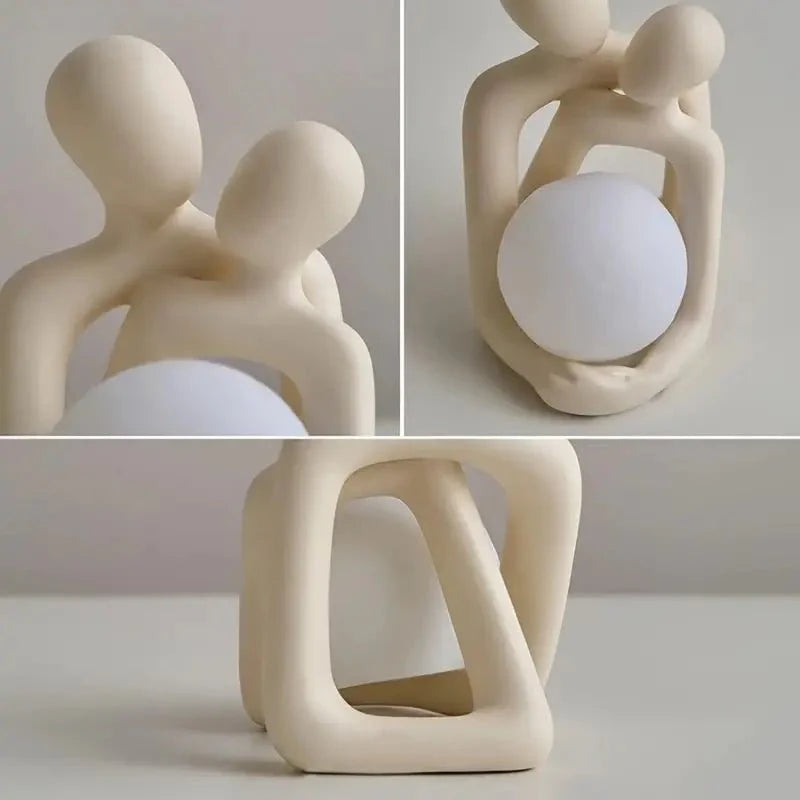 Dekorativ Par-Skulptur med Integreret Holder