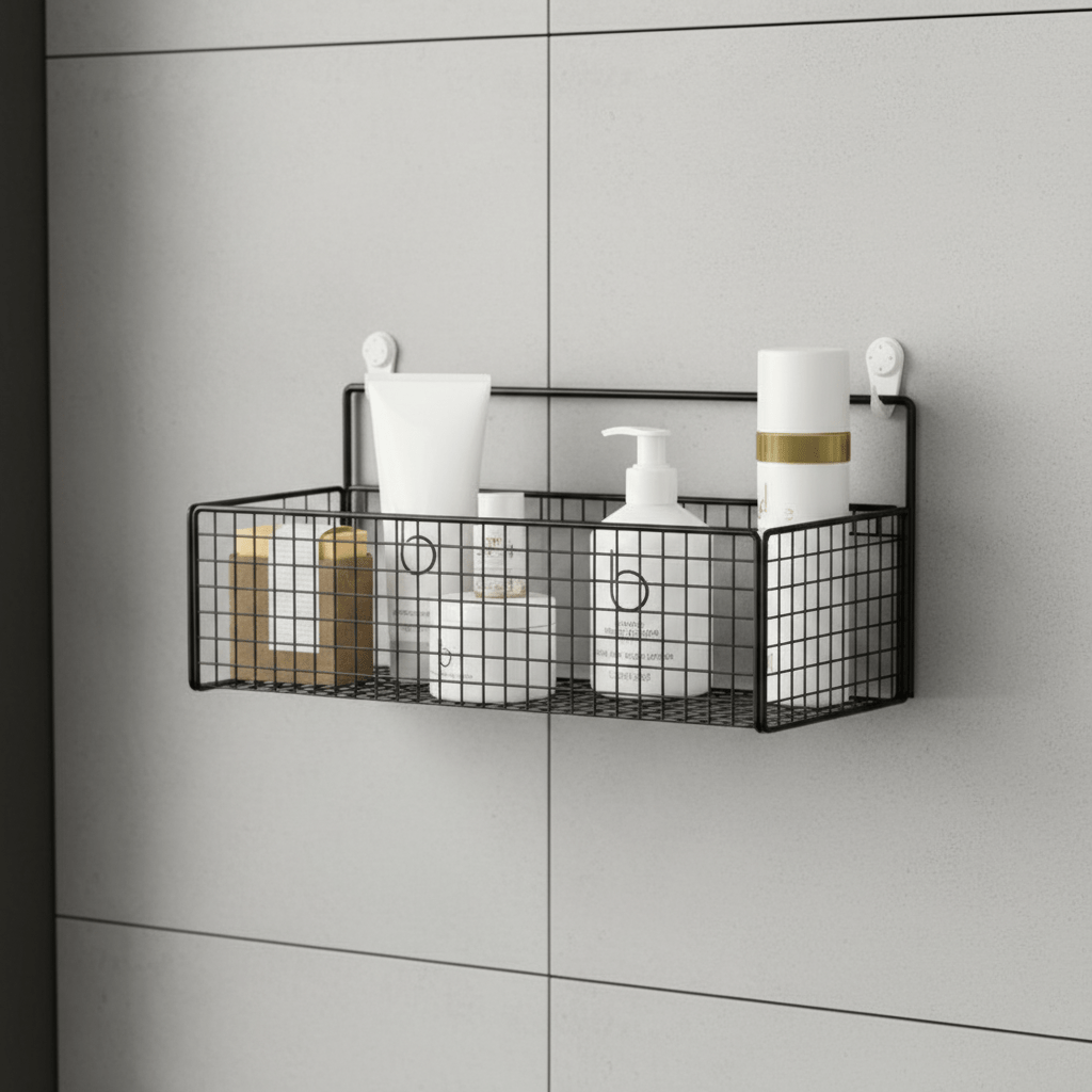 Vægmonteret Badeværelseshylde med Sugekopper