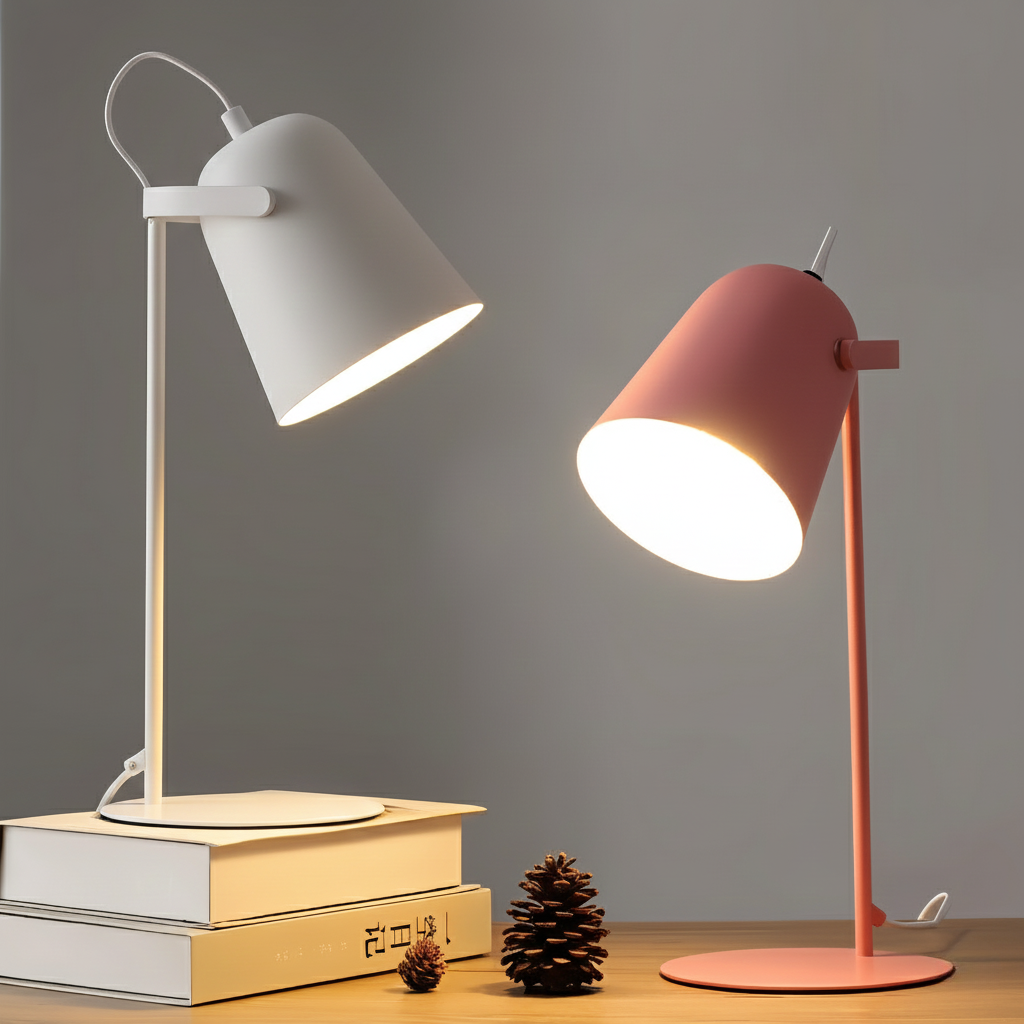 Skandinavisk Bordlampe med Justerbar Arm og Blød Indendørs Arbejdsbelysning