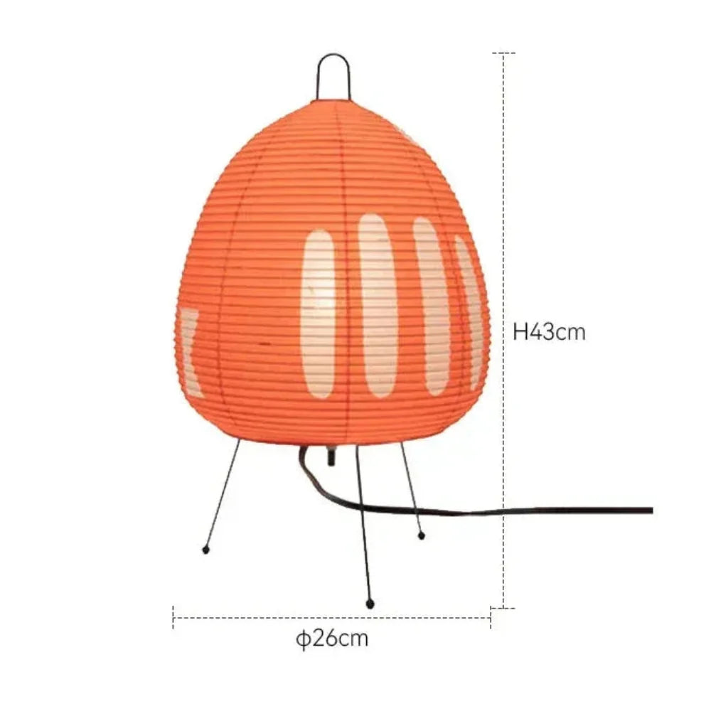 Japansk Bordlampe med Rispapirskærm og Beroligende Lys