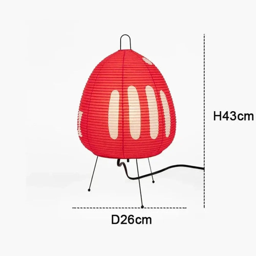 Japansk Bordlampe med Rispapirskærm og Beroligende Lys