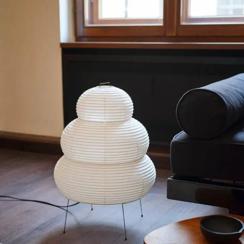 Japansk Rispapir Gulvlampe Med Blødt Lys Og Harmonisk Wabi‑Sabi Udtryk