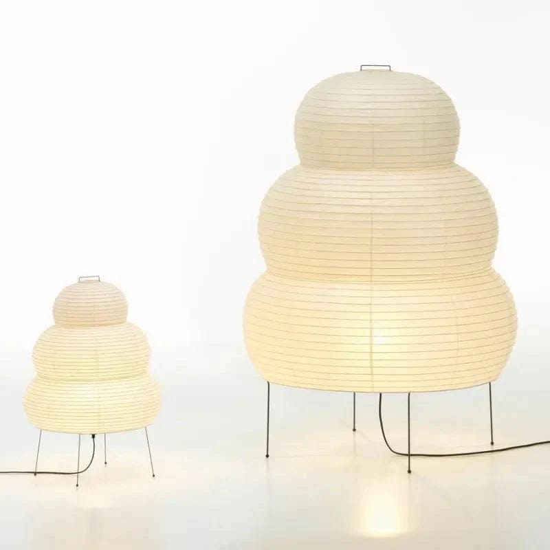 Japansk Rispapir Gulvlampe Med Blødt Lys Og Harmonisk Wabi‑Sabi Udtryk