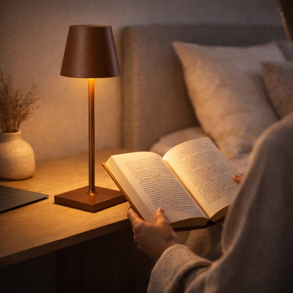 Kabelfri Bordlampe med Varmt Lys og Touchstyring