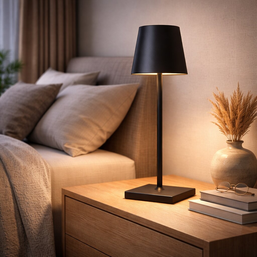 Kabelfri Bordlampe med Varmt Lys og Touchstyring
