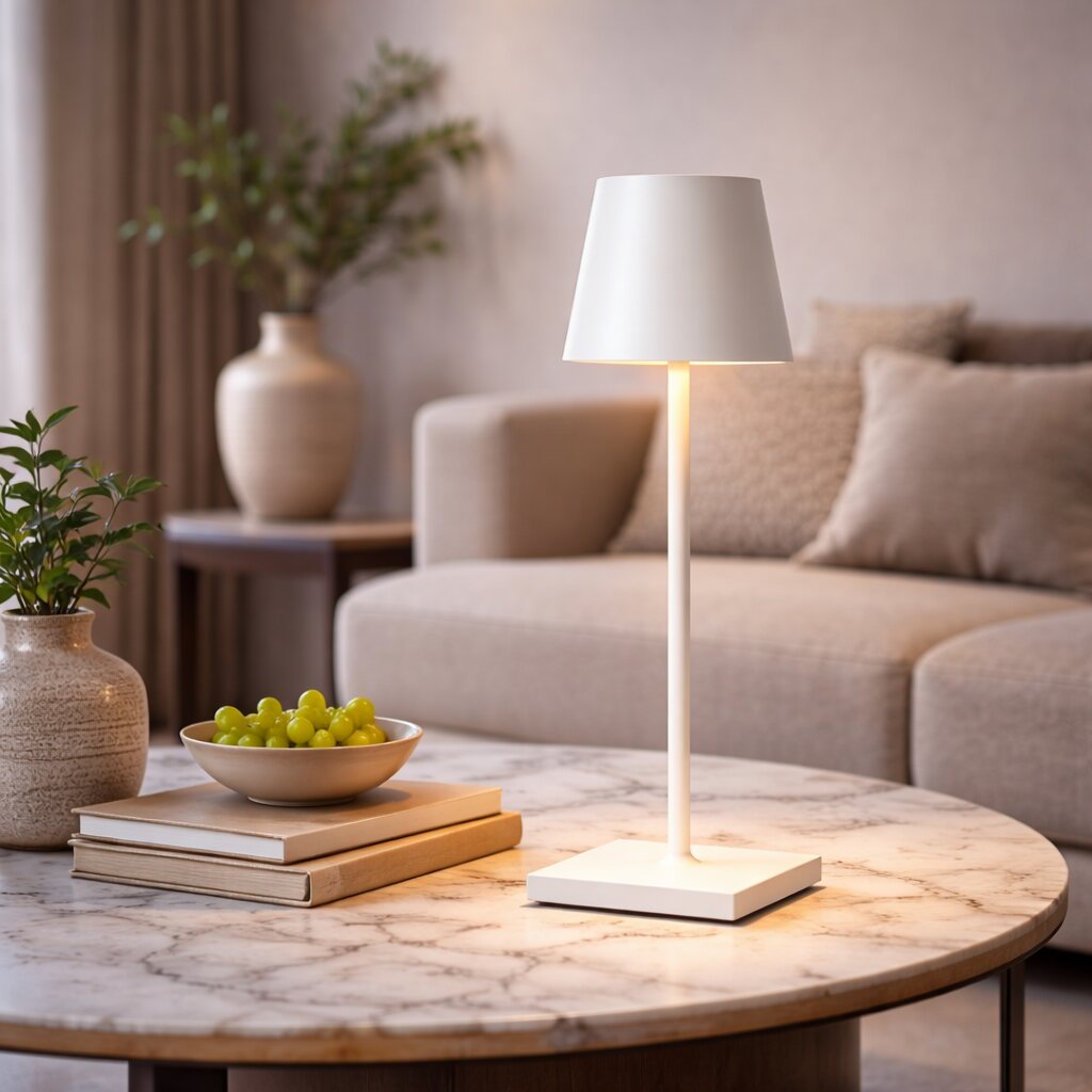 Kabelfri Bordlampe med Varmt Lys og Touchstyring