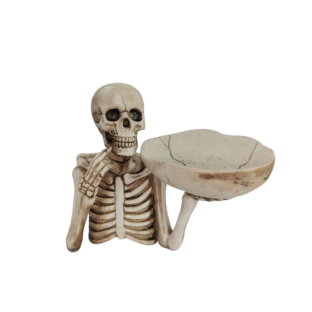 Dekorativ Kranieskål i Resin til Halloween og Gotisk Indretning