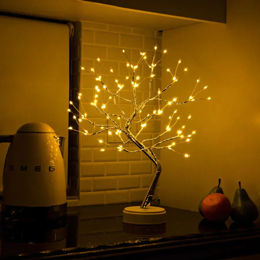 LED Trælampe med Justerbare Grene og Afslappende Stemningslys