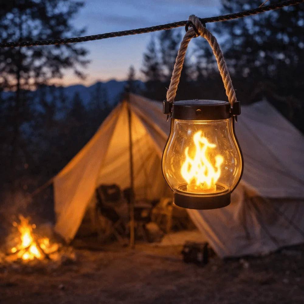 Udendørslampe med Flammeeffekt og Automatisk Drift