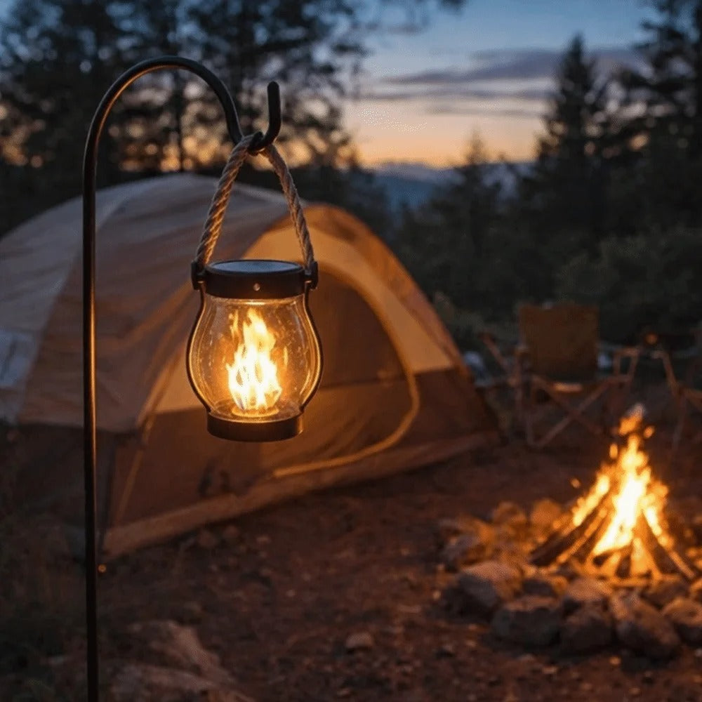 Udendørslampe med Flammeeffekt og Automatisk Drift