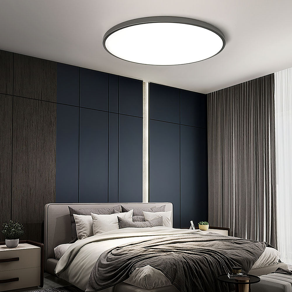 Flad Loftlampe med Klar Lysfordeling og Moderne Rund Form