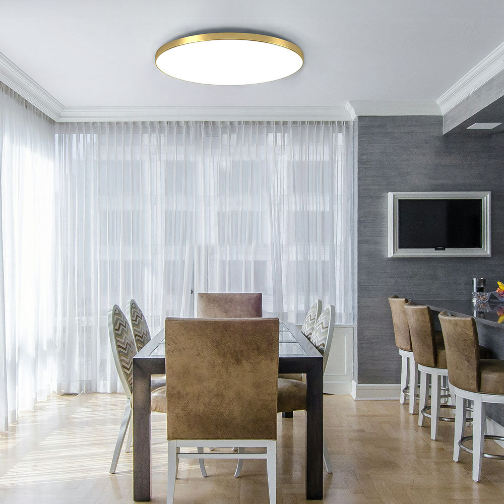 Flad Loftlampe med Klar Lysfordeling og Moderne Rund Form