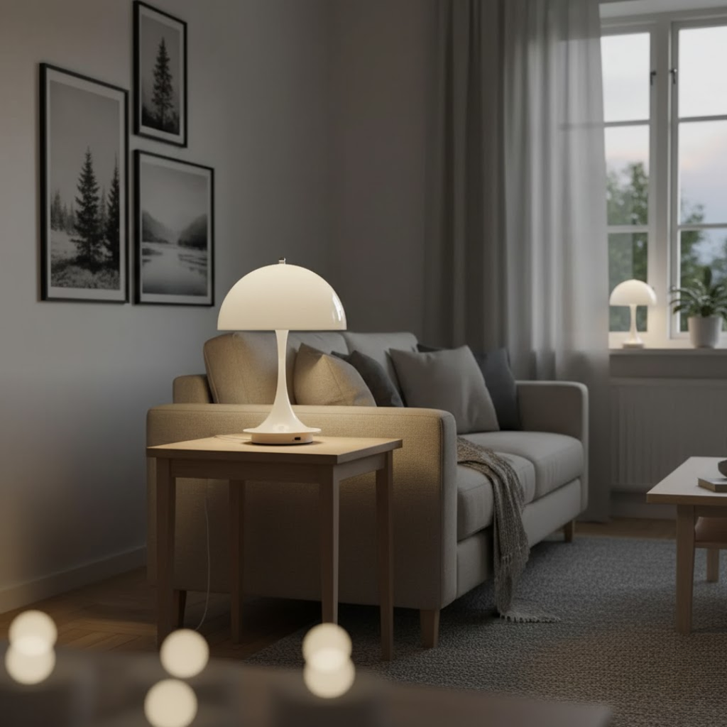 Trådløs Bordlampe med Moderne Form og Varm LED Belysning