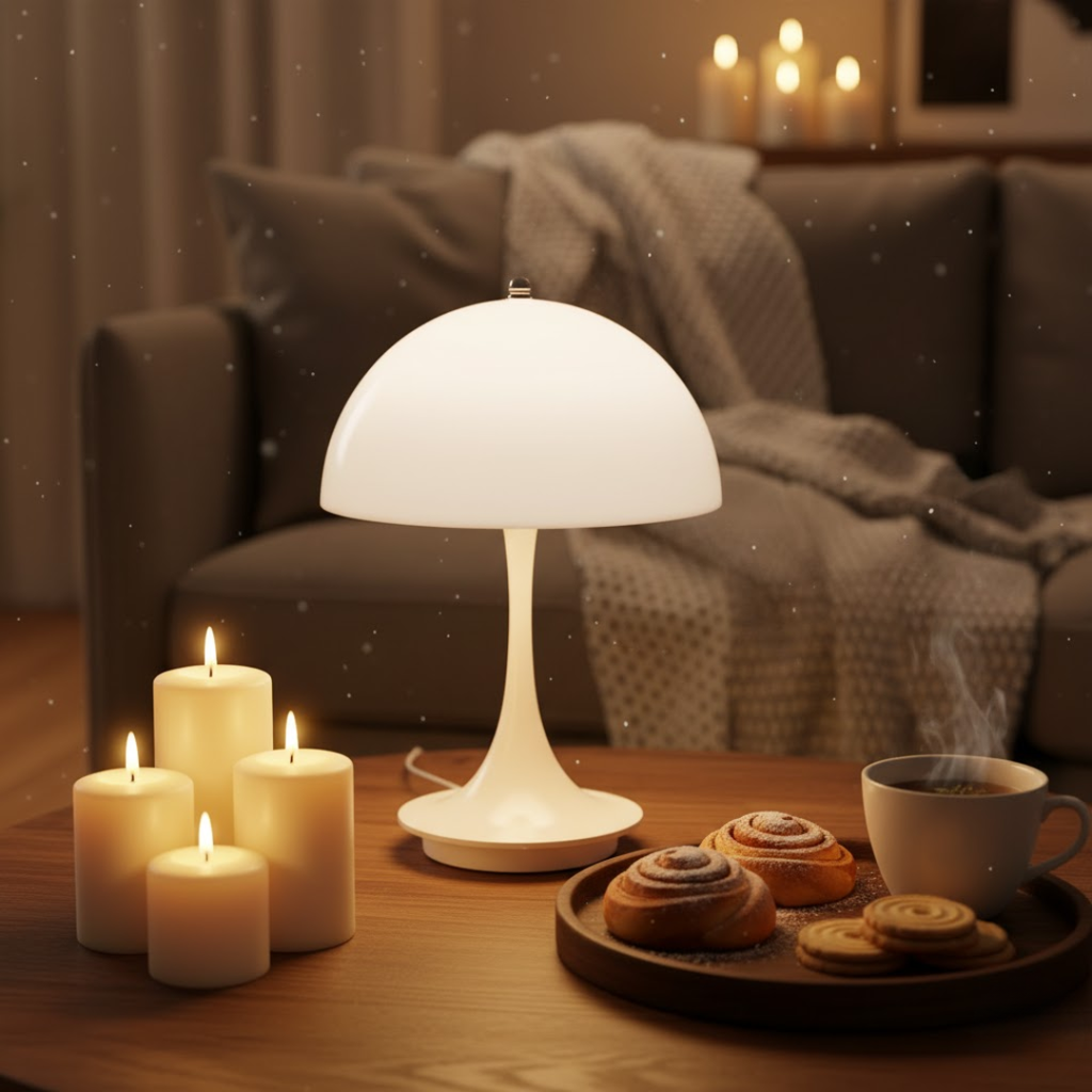 Trådløs Bordlampe med Moderne Form og Varm LED Belysning