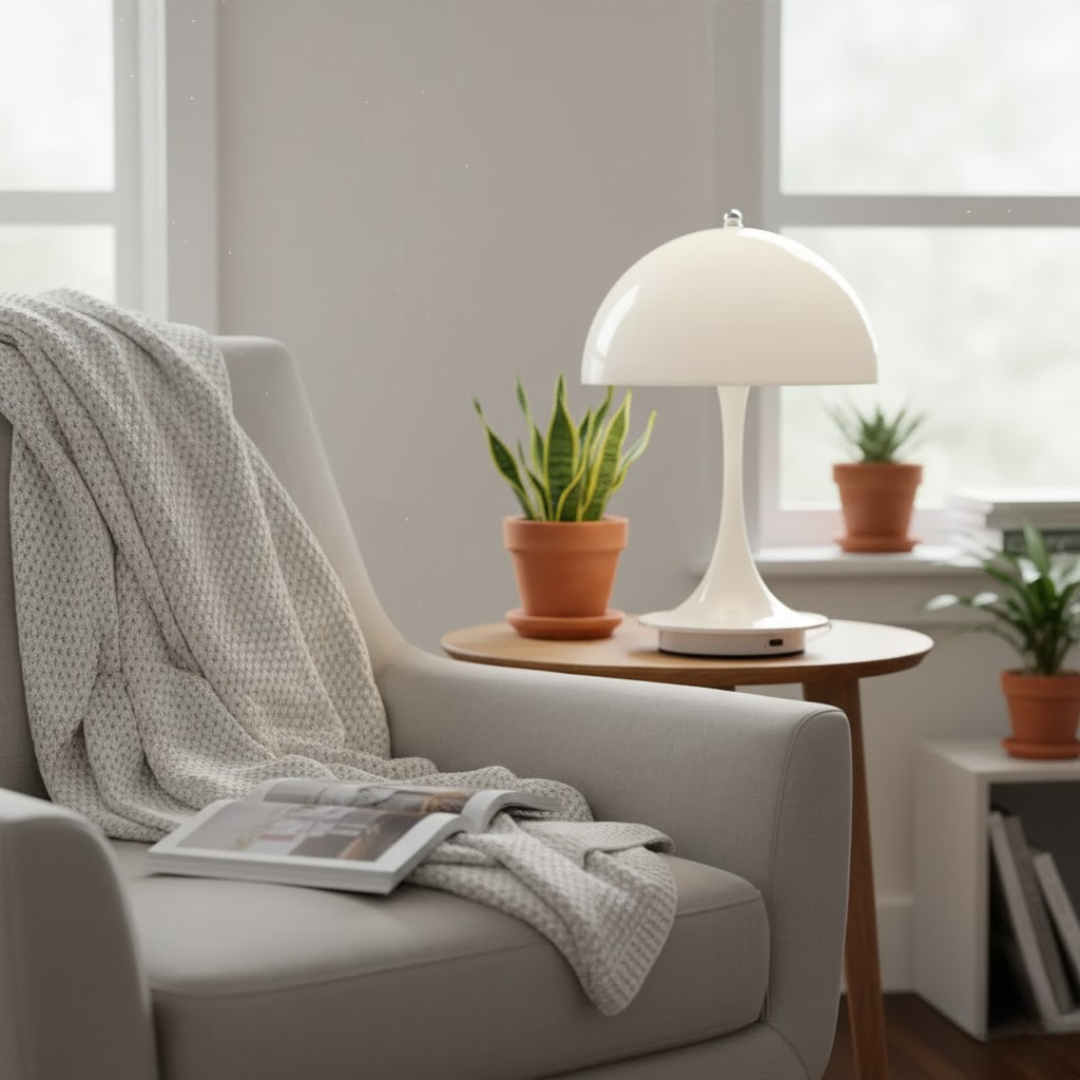 Trådløs Bordlampe med Moderne Form og Varm LED Belysning