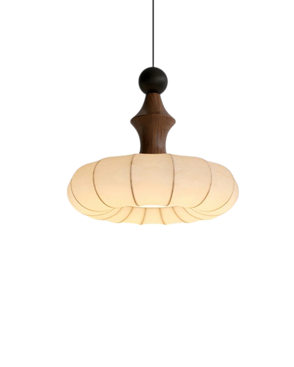 Pendellampe med Silkeblød Inderside og Elegant Naturlig Silhuet