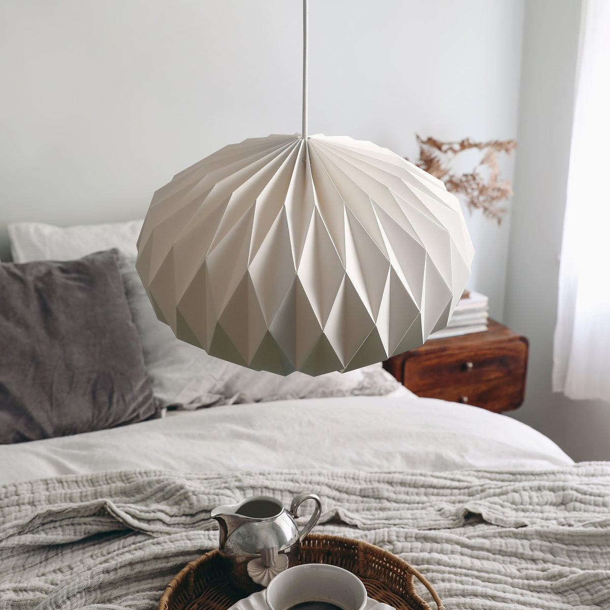 Origami Loftlampe Med Blød 360° Belysning Og Harmonisk Moderne Udtryk