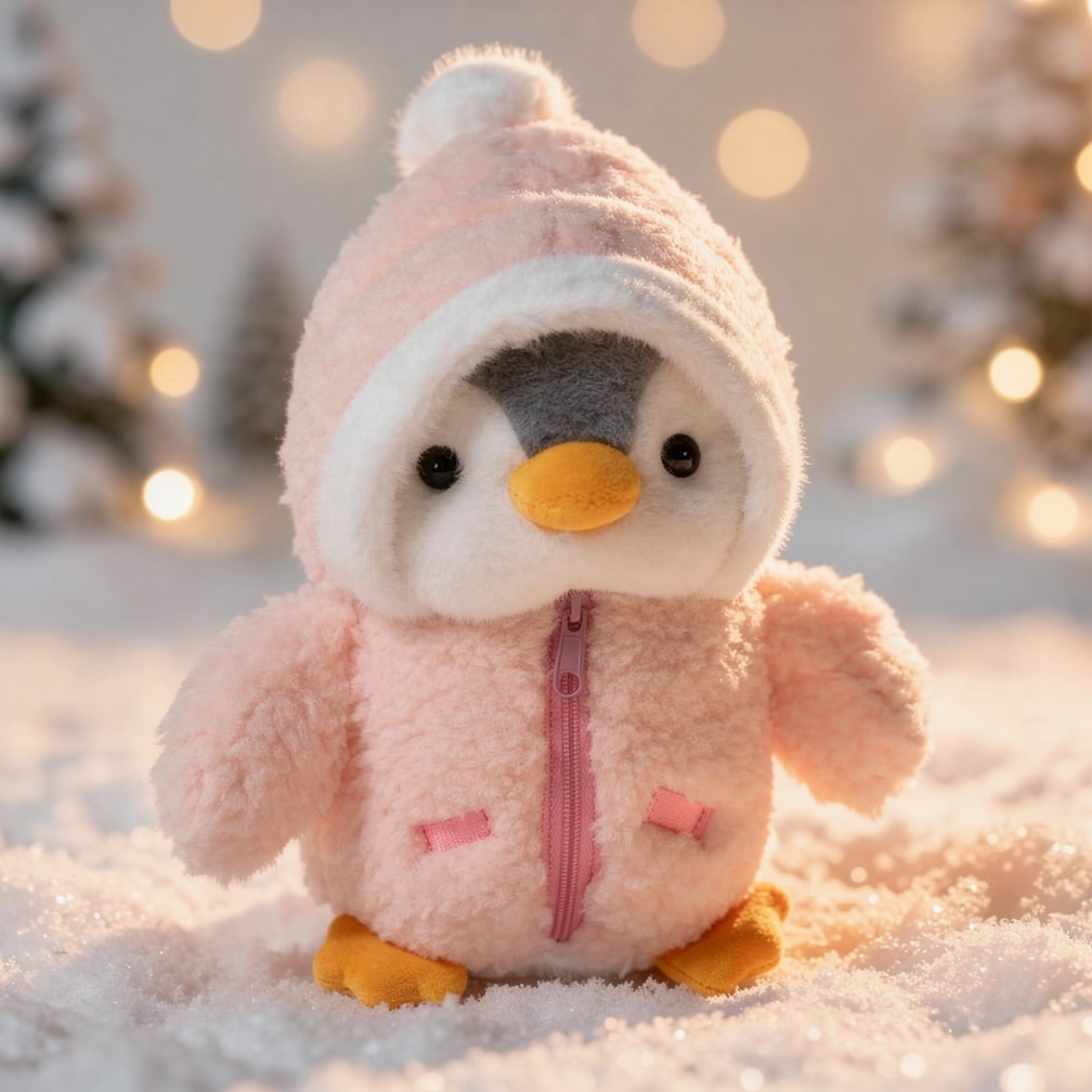 Blød Pingvinbamse på 25 cm til Kram og Hygge