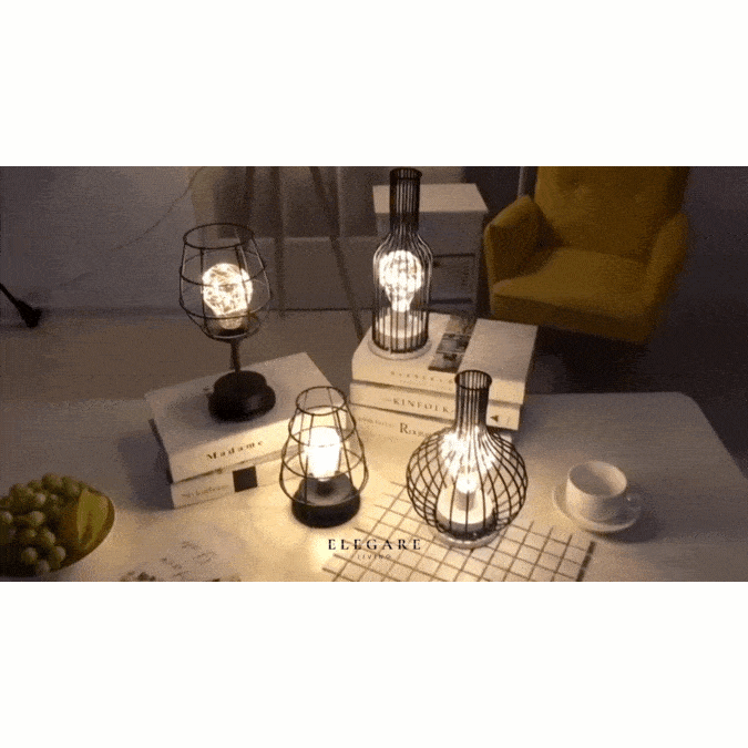 Retro Bordlampe Med Varm LED-Belysning Og Klassisk Design