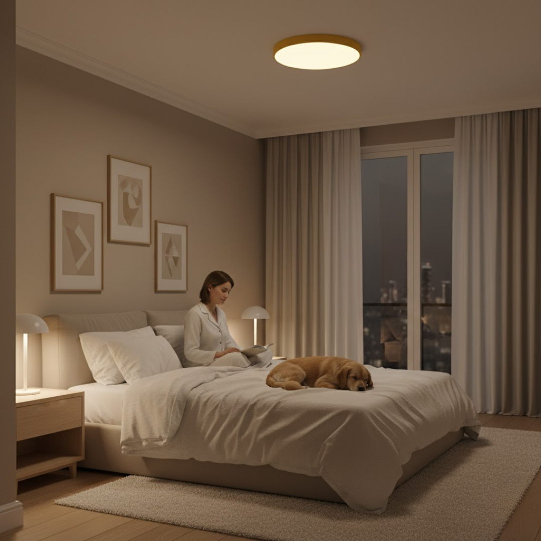 Loftlampe med Slankt Design og Blød LED Belysning