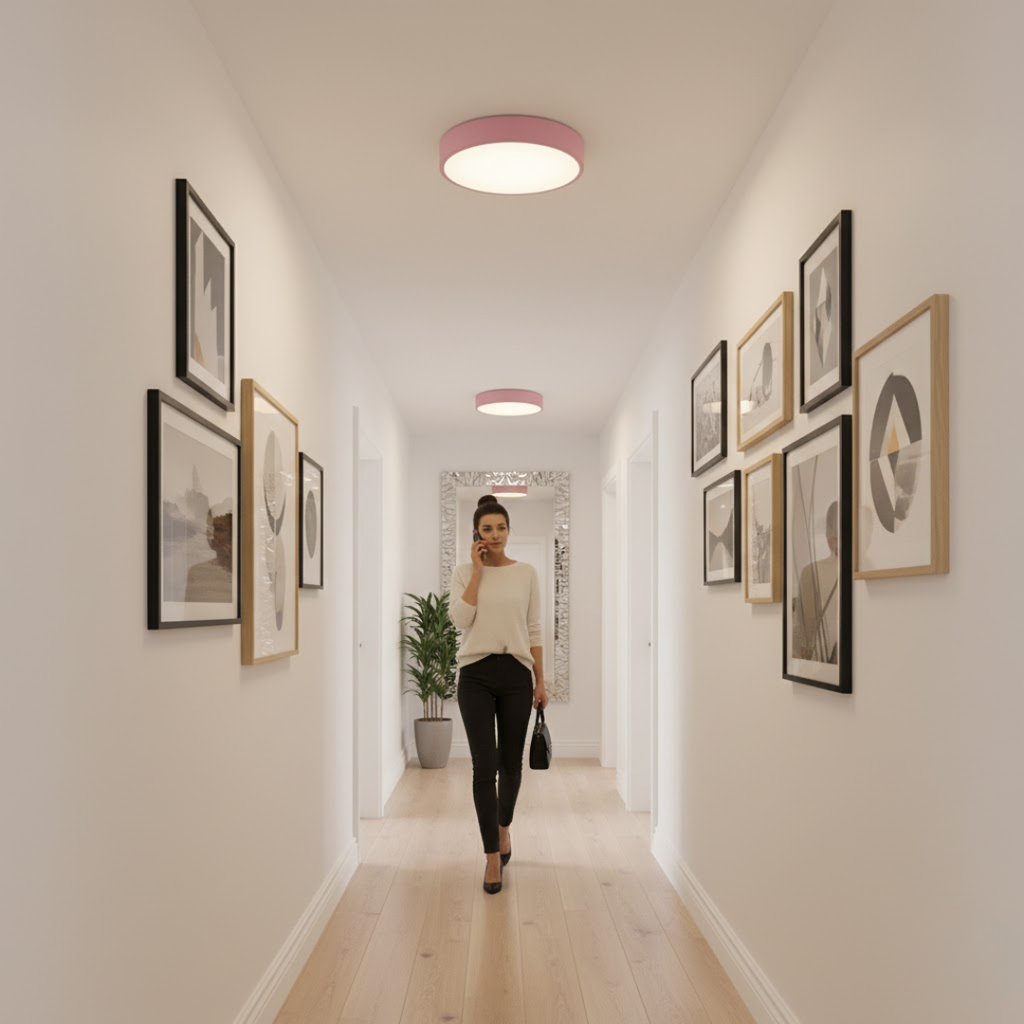 Loftlampe med Slankt Design og Blød LED Belysning