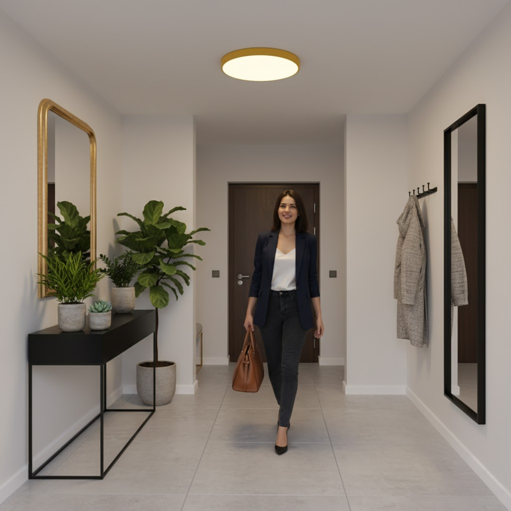 Loftlampe med Slankt Design og Blød LED Belysning