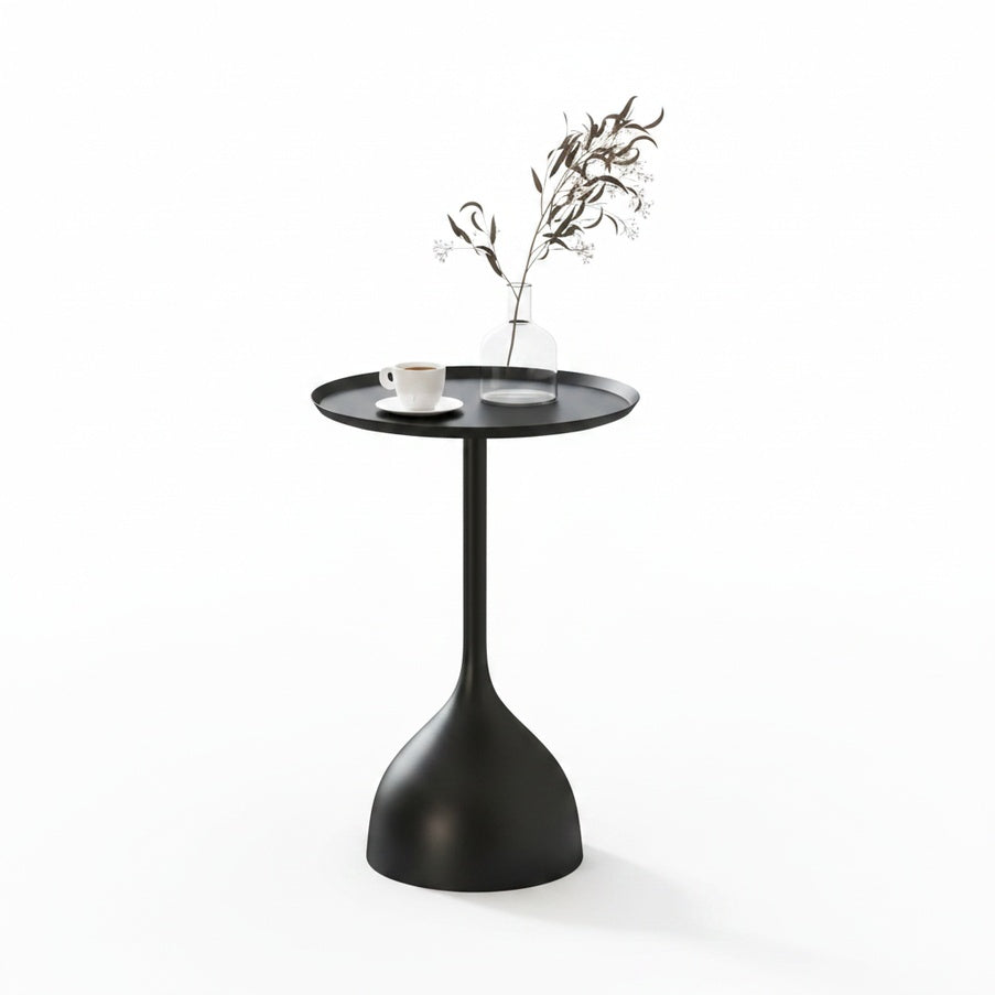 Rundt Sidebord med Trompetformet Fod