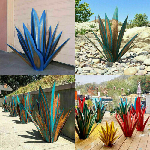 Metallisk Agave Havefigur Med Robust Struktur Og Vedligeholdelsesfri Dekoration Til Helårs Brug Inde Og Ude