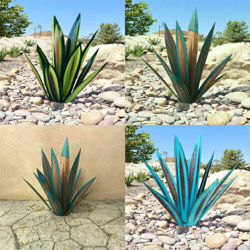 Metallisk Agave Havefigur Med Robust Struktur Og Vedligeholdelsesfri Dekoration Til Helårs Brug Inde Og Ude