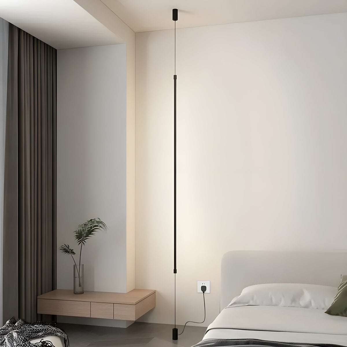 Slank LED Gulvlampe Med Nordisk Design Og Blændfrit Lys