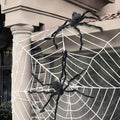 Halloween Dekorationssæt med 2 Kæmpeedderkopper og Spindelvæv