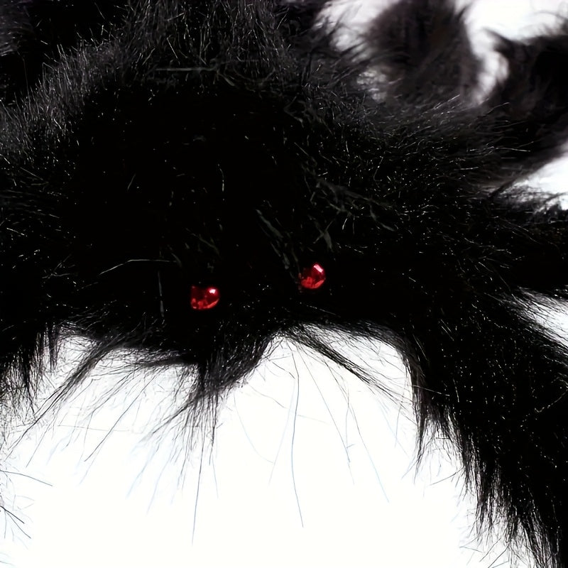 Halloween Dekorationssæt med 2 Kæmpeedderkopper og Spindelvæv