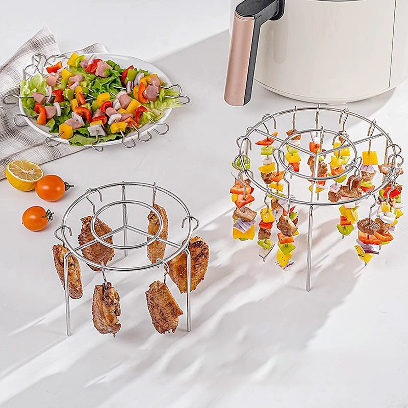 Grillspydstativ med 360° Varmefordeling og Universel Airfryerpasform
