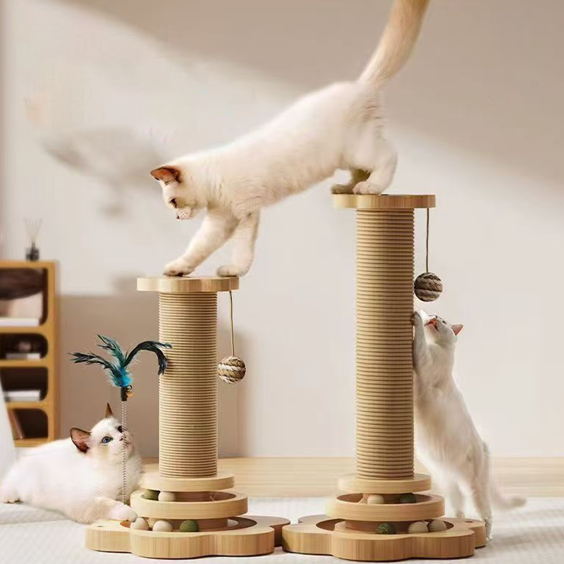 Kradsetræ til Kat med Sisal Søjle og Interaktiv Kuglebane