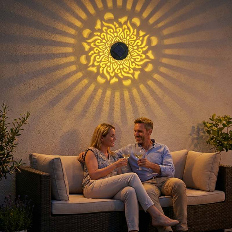 Solardrevet Mandalalampe med Automatisk Sensor og Vejrbestandigt Jern