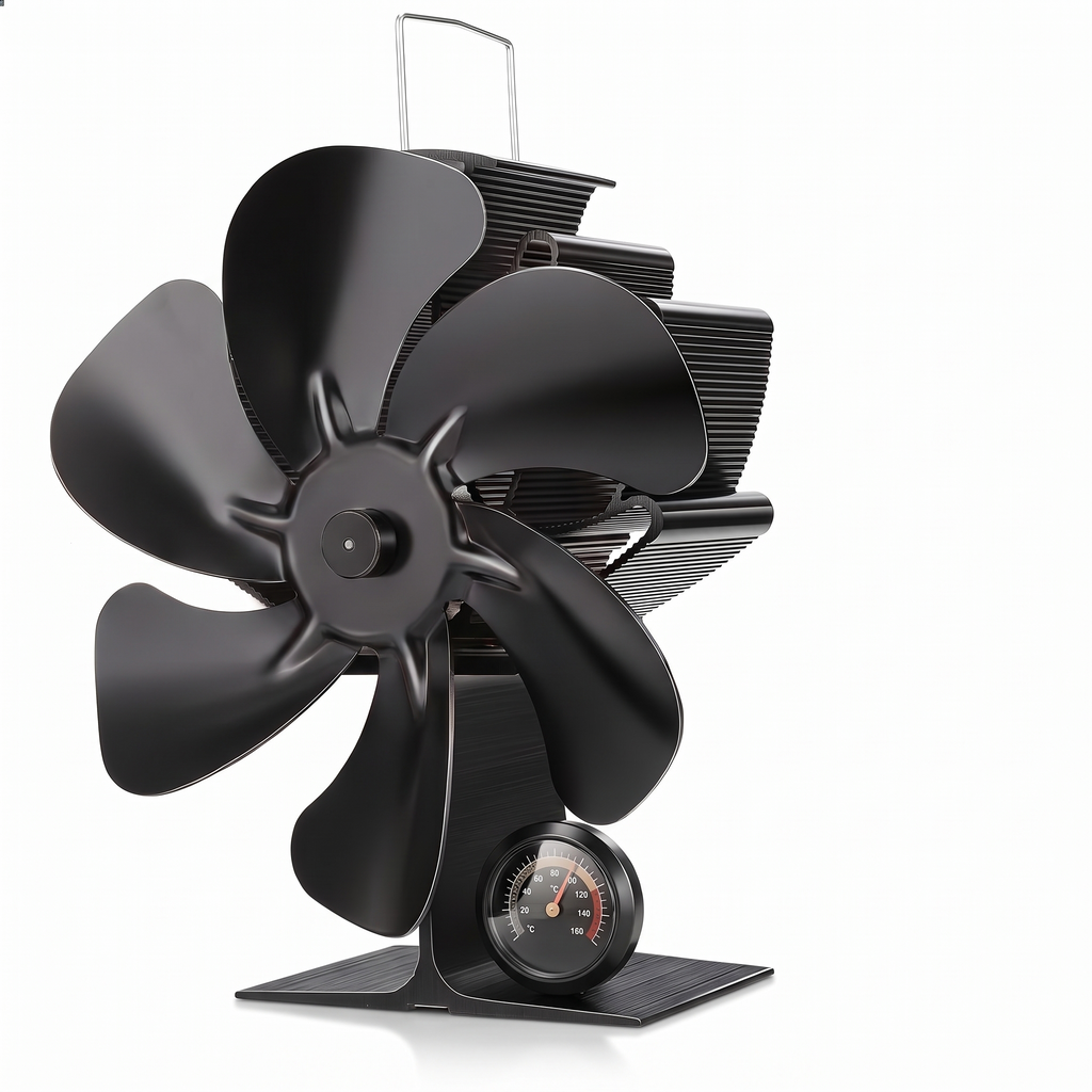 Varmefordelende Brændeovnsventilator med 6 Blade