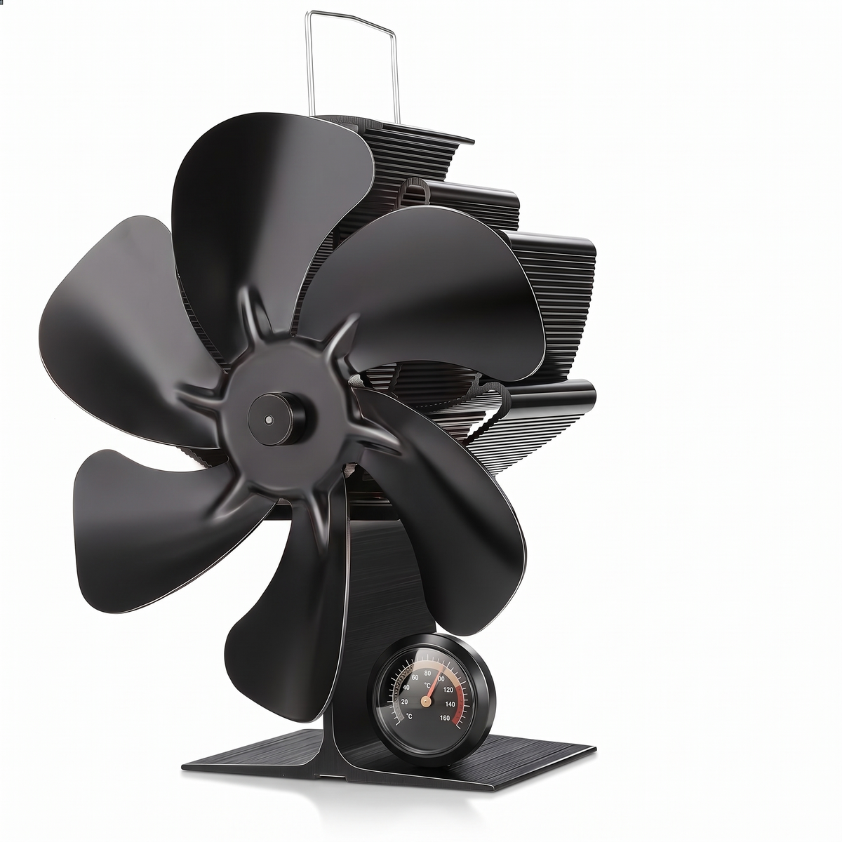 Varmefordelende Brændeovnsventilator med 6 Blade
