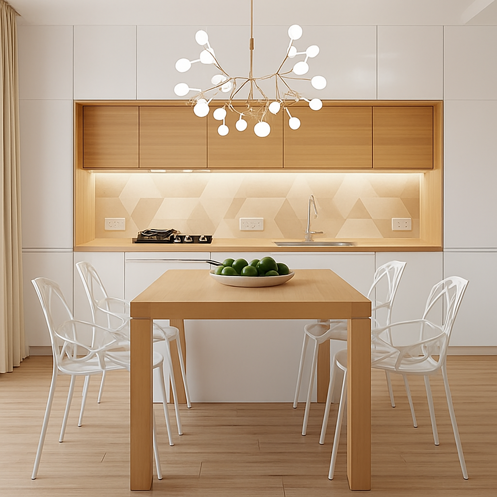 Moderne Grenformet LED Loftpendel Med Skulpturel Lethed Og Elegant Rumlys