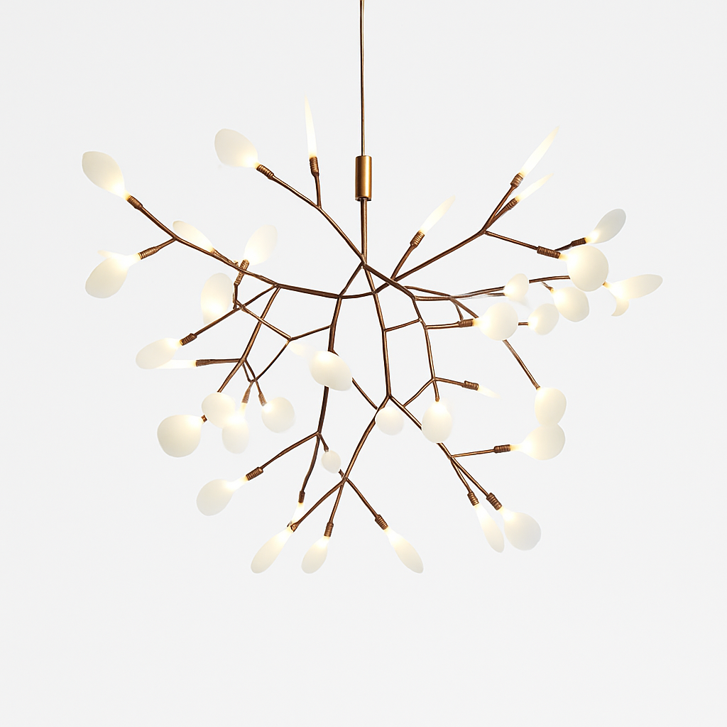 Moderne Grenformet LED Loftpendel Med Skulpturel Lethed Og Elegant Rumlys