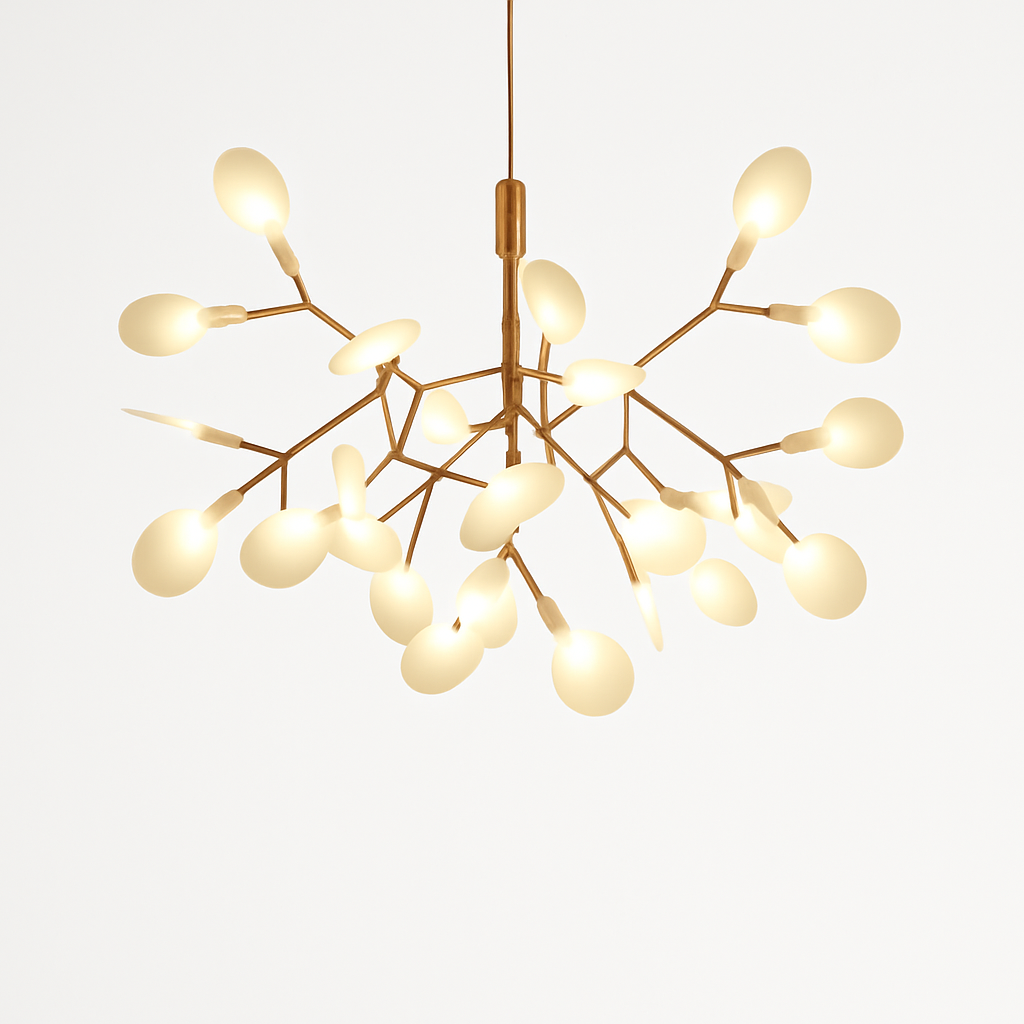 Moderne Grenformet LED Loftpendel Med Skulpturel Lethed Og Elegant Rumlys