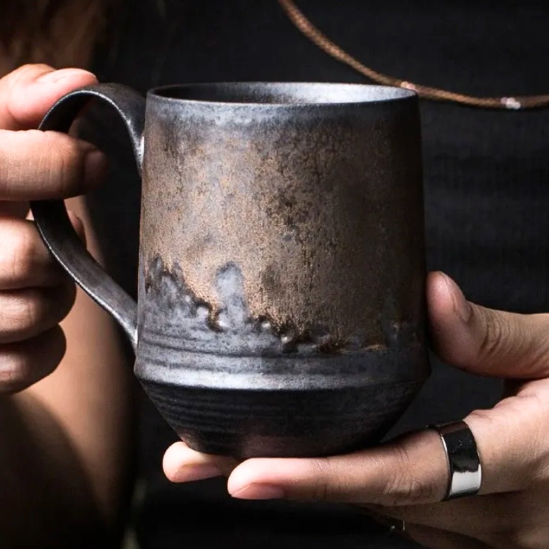 Rustik Keramikkrus Med Vintage Design Til Kaffe, Te Og Varme Drikke
