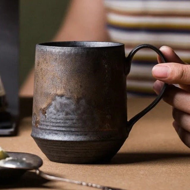 Rustik Keramikkrus Med Vintage Design Til Kaffe, Te Og Varme Drikke