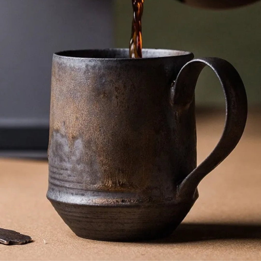 Rustik Keramikkrus Med Vintage Design Til Kaffe, Te Og Varme Drikke