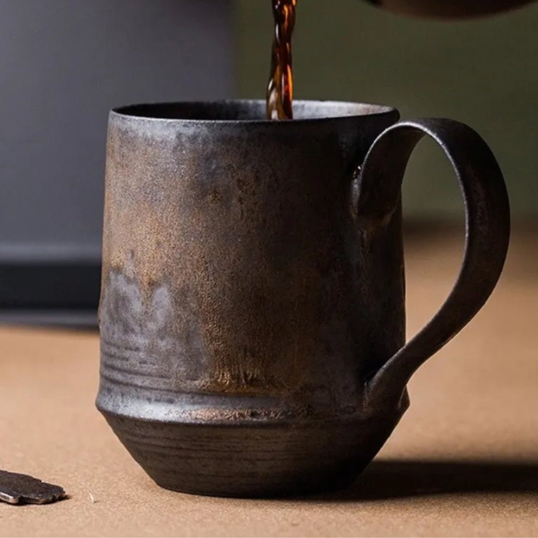 Rustik Keramikkrus Med Vintage Design Til Kaffe, Te Og Varme Drikke