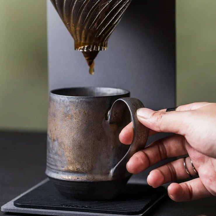 Rustik Keramikkrus Med Vintage Design Til Kaffe, Te Og Varme Drikke