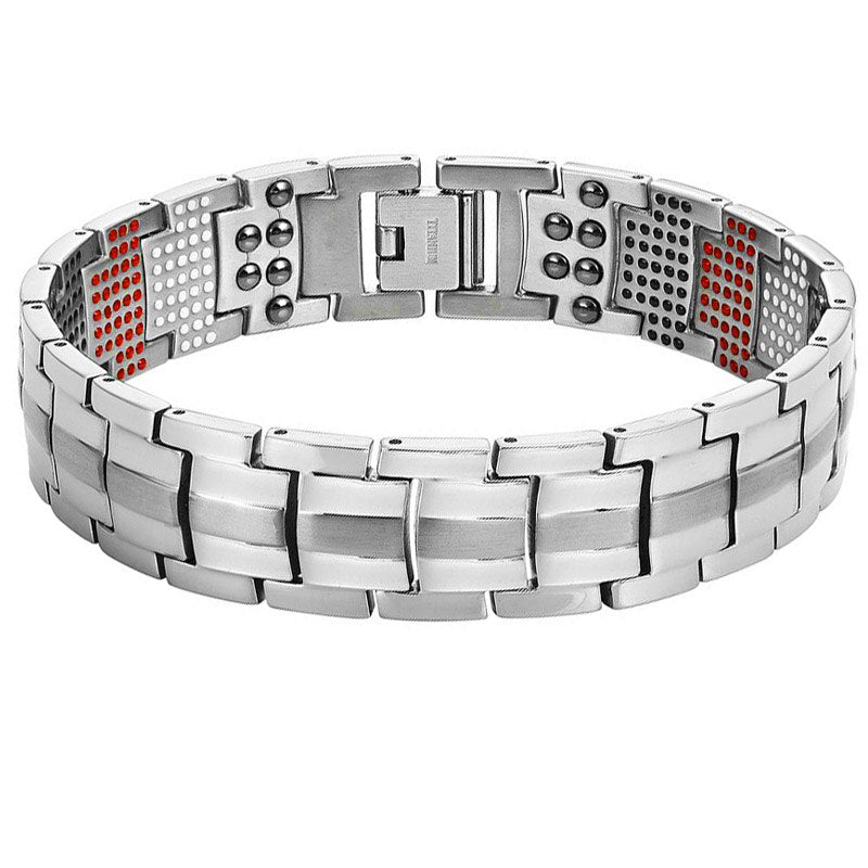 Magnetisk Armbånd I Titaniumlook Med Komfortabel Pasform Til Hverdagsbrug