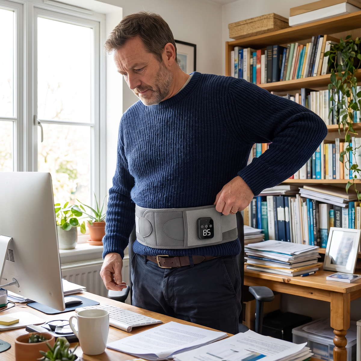 Trådløst Varmebælte med Vibration og Genopladeligt Batteri