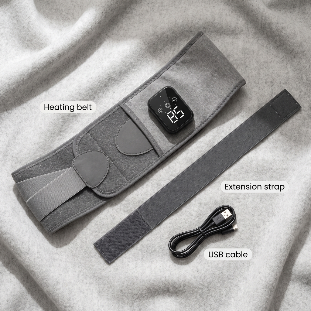 Trådløst Varmebælte med Vibration og Genopladeligt Batteri